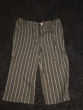 croft & barrow Black and White Striped Drawstring Joggers